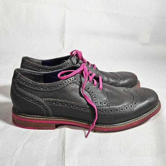 Cole Haan Wingtip Oxfords Gray and Pink Shoes Men\'s Size 10.5 Loafers C11078 main image 11